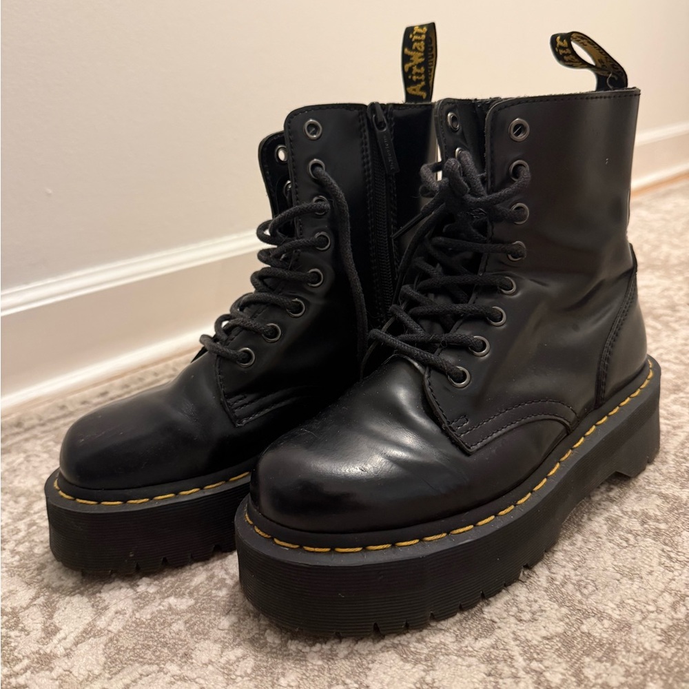 Dr. Martens Black Leather Combat Boots